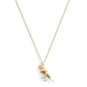 NWT! COACH Gold/Rainbow T-Rex Charm Necklace